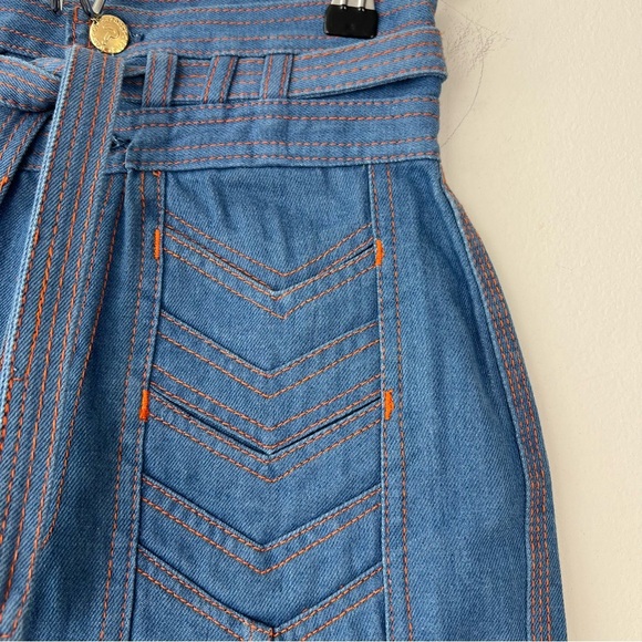 Vintage 70’s Nest-Ce Pas High Rise Belted Denim Shorts Rare - Picture 2 of 14